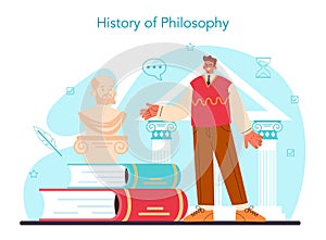 Philosophy concept. Ancient study of general and fundamental