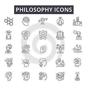 Philosophy line icons, signs, vector set, linear concept, outline illustration