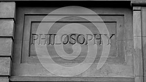 `Philosophy` In Roman Style Stone Carving