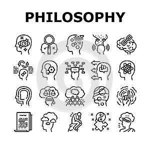 Philosophy Science Collection Icons Set Vector photo
