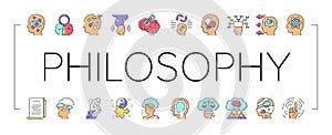 Philosophy Science Collection Icons Set Vector . photo