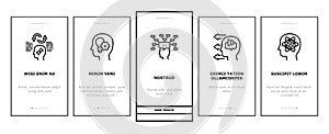 Philosophy Science Onboarding Icons Set Vector photo