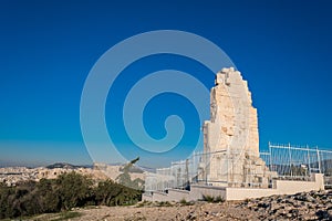 The Philpappos monument, an ancient Greek mausoleum dedicated to Philopappus a prince from the Kingdom of Commagene. It