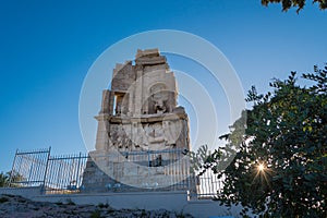 The Philpappos monument, an ancient Greek mausoleum dedicated to Philopappus a prince from the Kingdom of Commagene. It