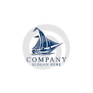 Phinisi logo vector illustration. Sailboat logo vector