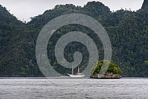 Phinisi Schooner in Raja Ampat, Indonesia