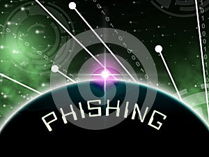 Phishing E-mail Internet Threat Protection 2d Illustration