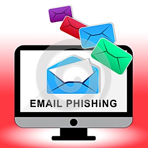 Phishing E-mail Internet Threat Protection 2d Illustration