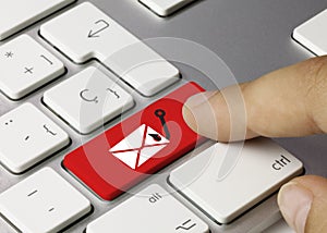 Phishing email - Inscription on Red Keyboard Key
