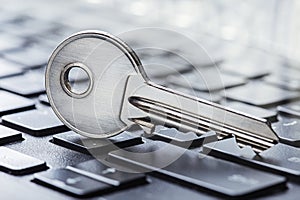 phishing, hacking personal data and money , key and hook on computer keyboard