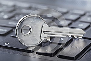 phishing, hacking personal data and money , key and hook on computer keyboard