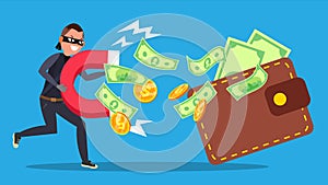 Phishing Money Concept Vector. Cyber Banking Account Attack. Spoofing. Cartoon Illustration