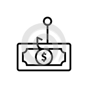 Phishing money dollar icon. Simple line, outline vector elements of hacks icons for ui and ux, website or mobile application