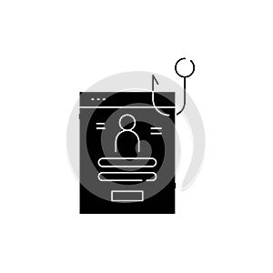 Phishing olor line icon. Hacking account and password. photo