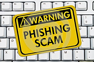 Phishing Scam Warning Sign photo