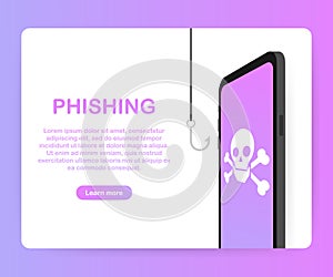 Phishing via internet isometric vector concept illustration. Email spoofing or fishing messages.