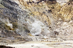 Phlegraean Fields in big volcano near Naples photo