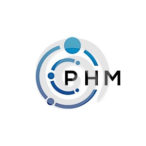PHM letter technology logo design on white background. PHM creative initials letter IT logo concept. PHM letter design