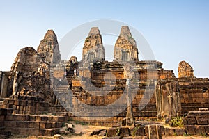 Phnom Bakheng temple at sunset