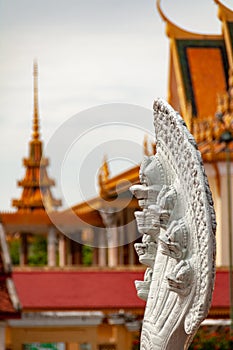 Phnom Penh Cambodian Royal Palace - cobra statue details