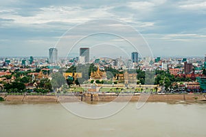 Phnom Penh city bird view