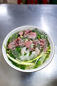 Pho Bo, famous Vietnamese soup noodle dish in Vietnam