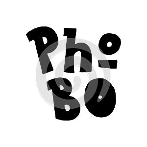 Pho bo lettering logo.Typography poster for fast food restaurant. Lettering menu icon. Handwritten phrase design. Vector eps 10