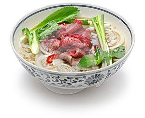 Pho bo, vietnamese beef rice noodle soup photo