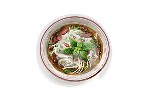 Pho soup on white backgtroound