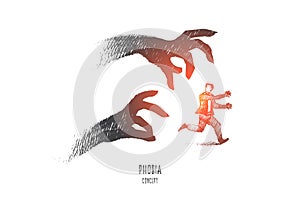 Phobia concept. Hand drawn isolated vector. photo