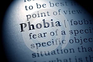 Definition of the word phobia photo