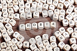 Phobia headline, letter dices word