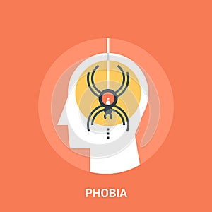 Phobia icon concept