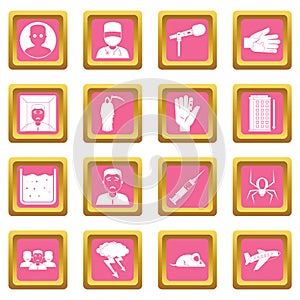 Phobia symbols icons pink