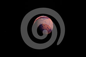 Phobos, Mars I, orbiting around Mars planet in the outer space. 3d render