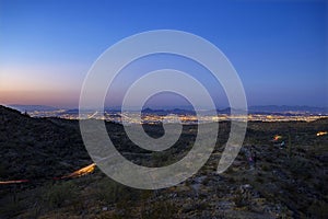 Phoenix, Arizona Panorama At Night