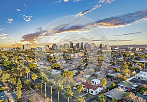 Phoenix, Arizona, USA Downtown Drone Skyline Aerial