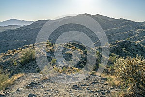 Phoenix, Arizona- View of mountain range from a hiking tral at Pima Canyon