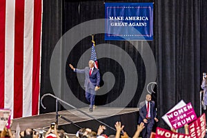 PHOENIX, AZ - AUGUST 22: U.S. Vice President Mike Pence waves & welcomes supporters at a rally by. Phoenix, Democracy