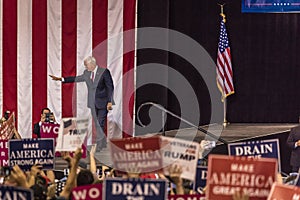 PHOENIX, AZ - AUGUST 22: U.S. Vice President Mike Pence waves & welcomes supporters at a rally by. Donald Trump, Civics