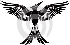 A  of a phoenix bird, can be used for t-shirts and other needs.