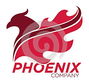 Phoenix bird or fantasy eagle logo template for security or innovation company.