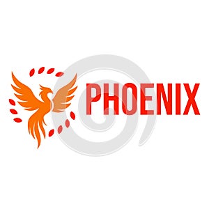 phoenix bird flat minimalist logo design