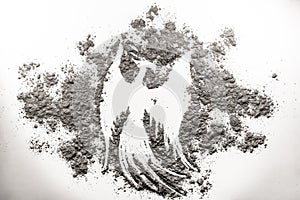 Phoenix bird illustration, rebirth in the ash