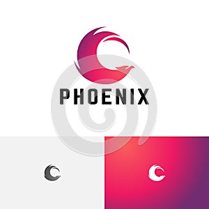 Phoenix Bird Legendary Animal Fire Flame Creature Abstract Logo