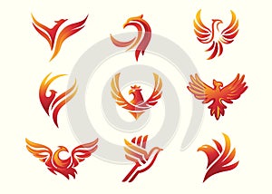 Phoenix bird logo concept