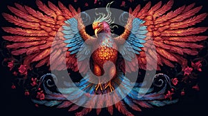 Phoenix, bird made of fire