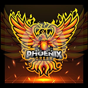 Phoenix bird mascot. esport logo design