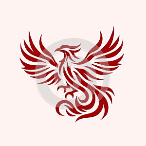 Phoenix bird with wing spreading