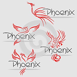 Phoenix Birds, flames birds